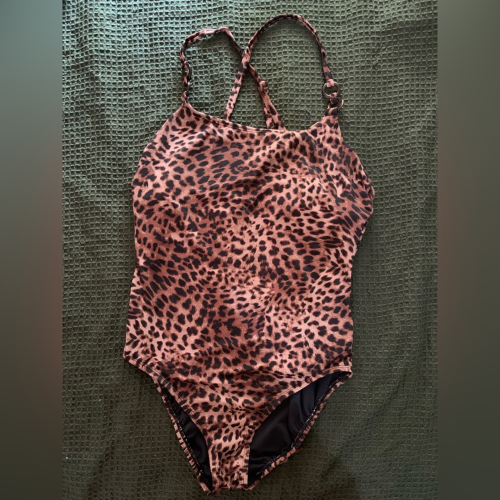TIME and TRU Leopard Print One Piece Swim Suit L(12-14)